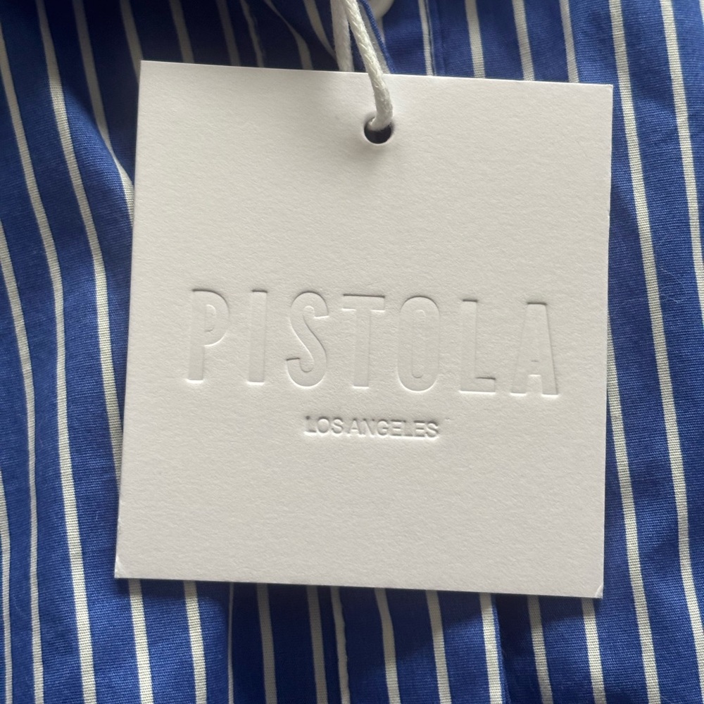 pistola Amelie Ultramarine Striped Shorts Romper One piece. Size Small NWT - Picture 5 of 13